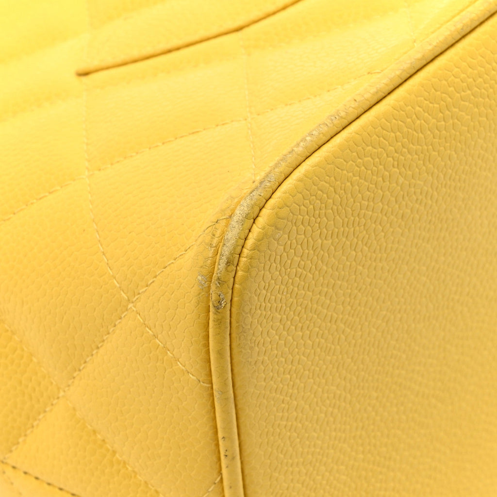 Chanel Caviar Quilted Medallion Tote Yellow