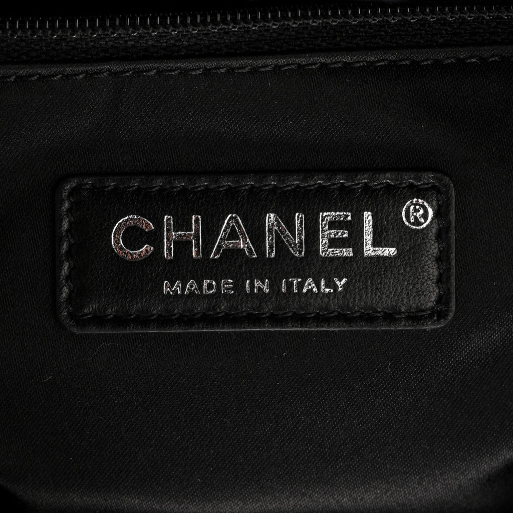 Chanel Sequin Nylon Lambskin Astronaut Essentials Backpack Black White