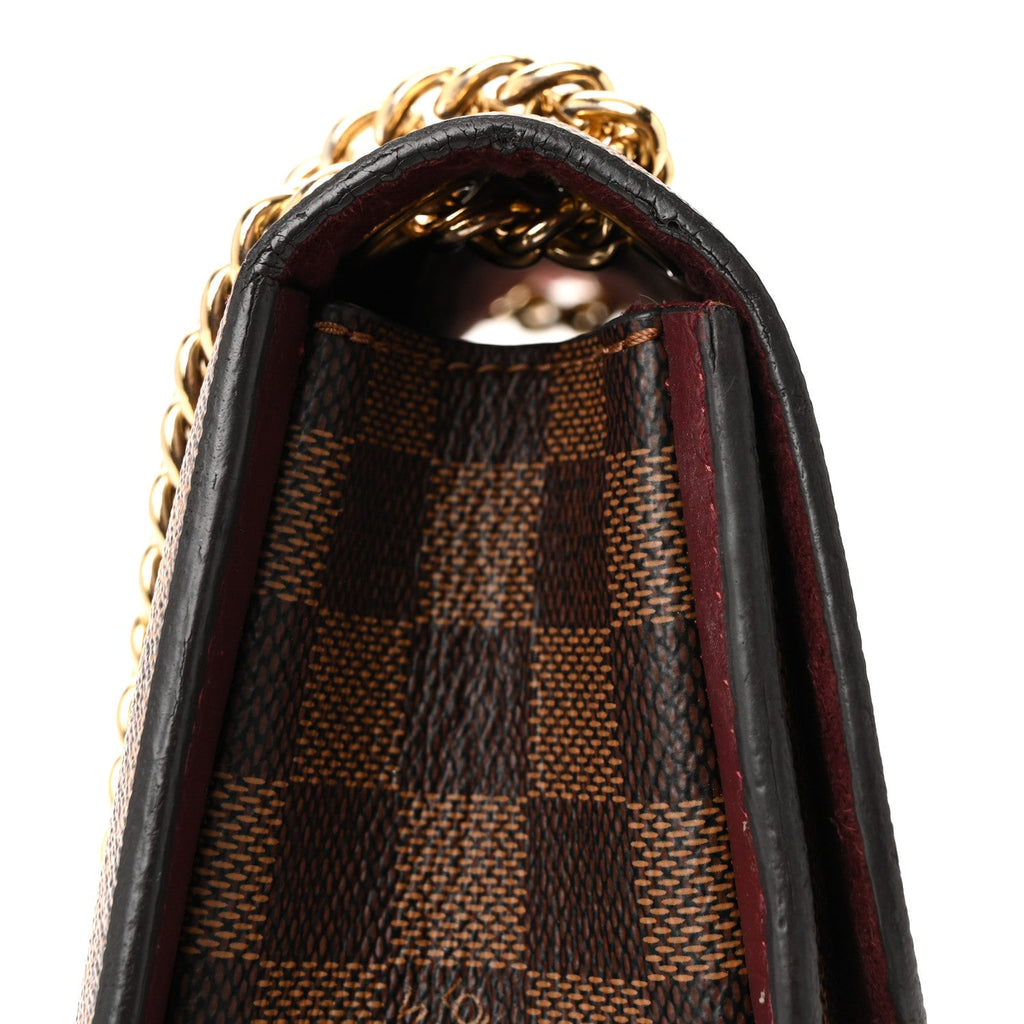 Louis Vuitton Damier Ebene Cuir Taurillon Wight Bordeaux