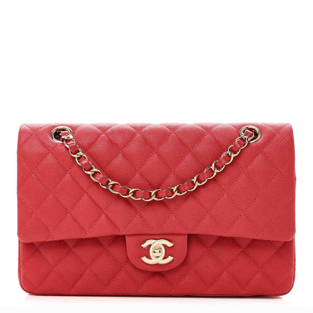 Chanel Caviar Quilted Medium Double Flap Red