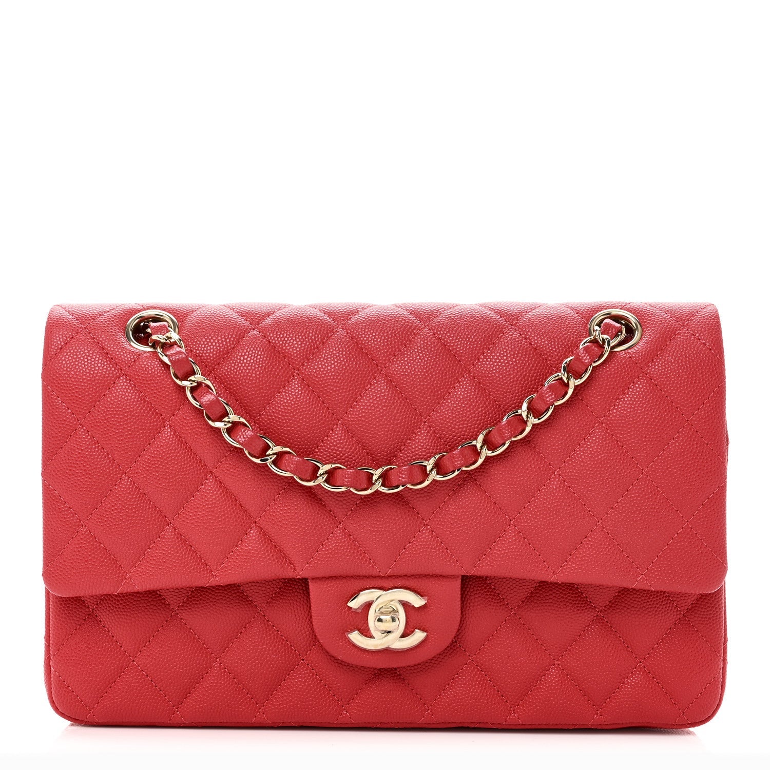 Chanel Caviar Quilted Medium Double Flap Red
