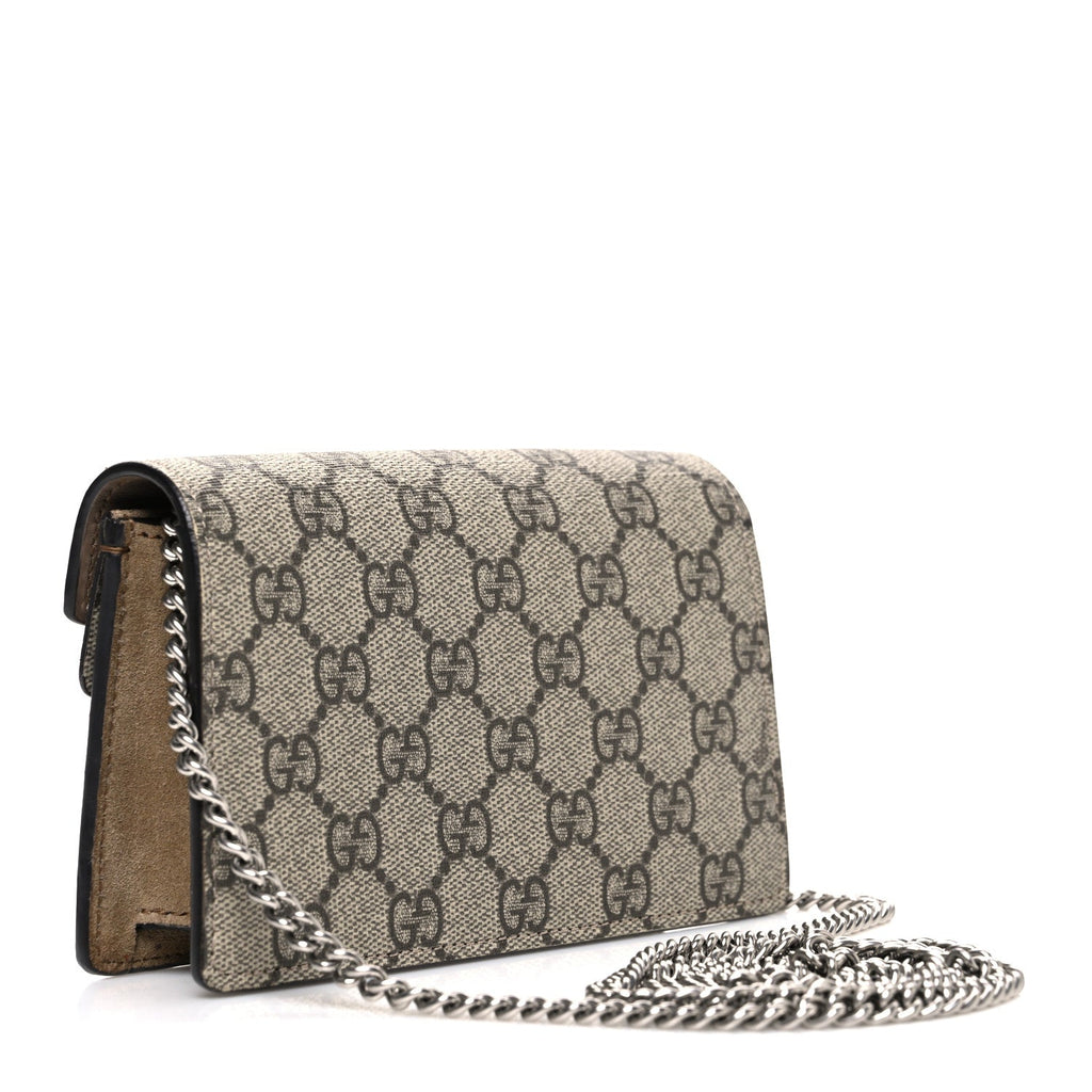 Gucci GG Supreme Monogram Super Mini Dionysus Shoulder Bag Taupe