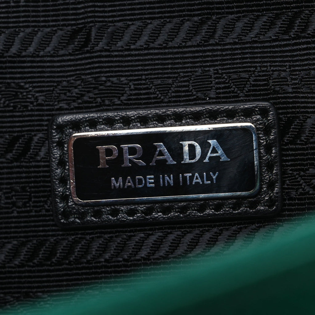 Prada Saffiano Cuir Triangle Logo Embossed Triangle Shoulder Bag Mango