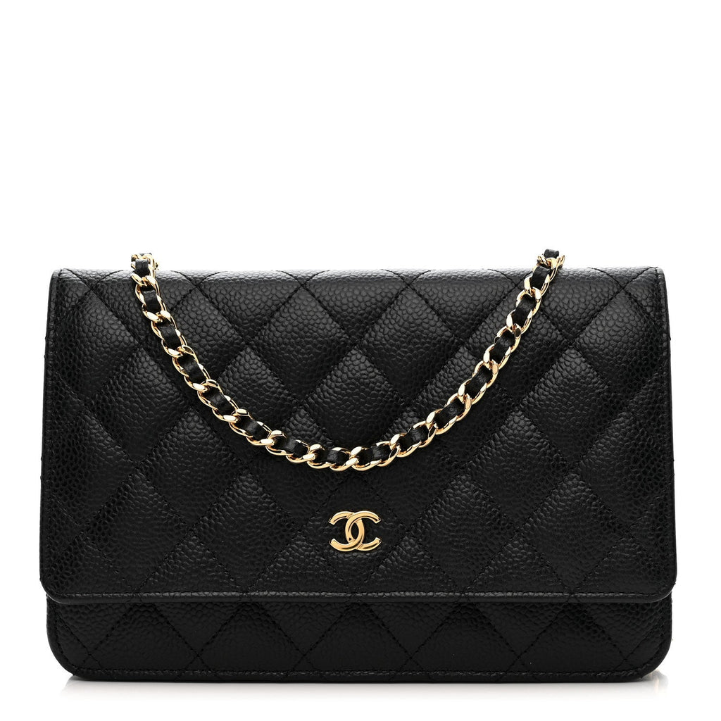 Chanel Caviar Quilted Wallet on Chain WOC Black