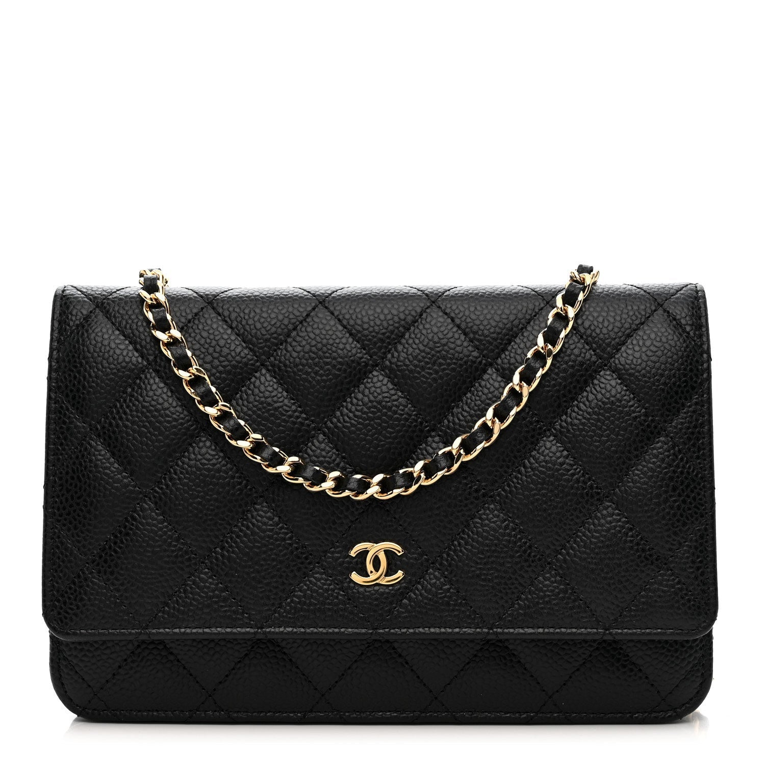 Chanel Caviar Quilted Wallet on Chain WOC Black