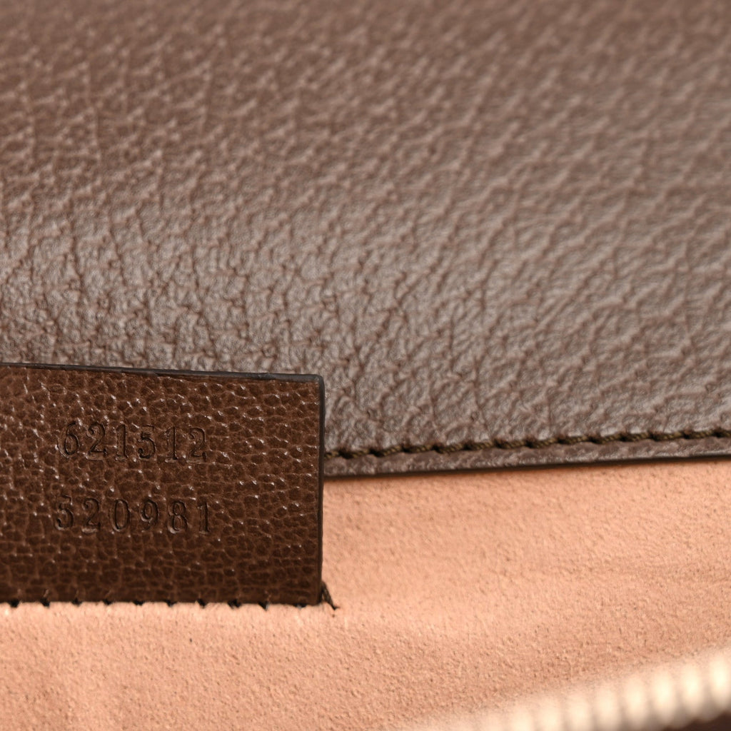 Gucci GG Supreme Monogram Textured Dollar Calfskin Top Handle Dionysus Shoulder Bag Beige Ebony New Acero