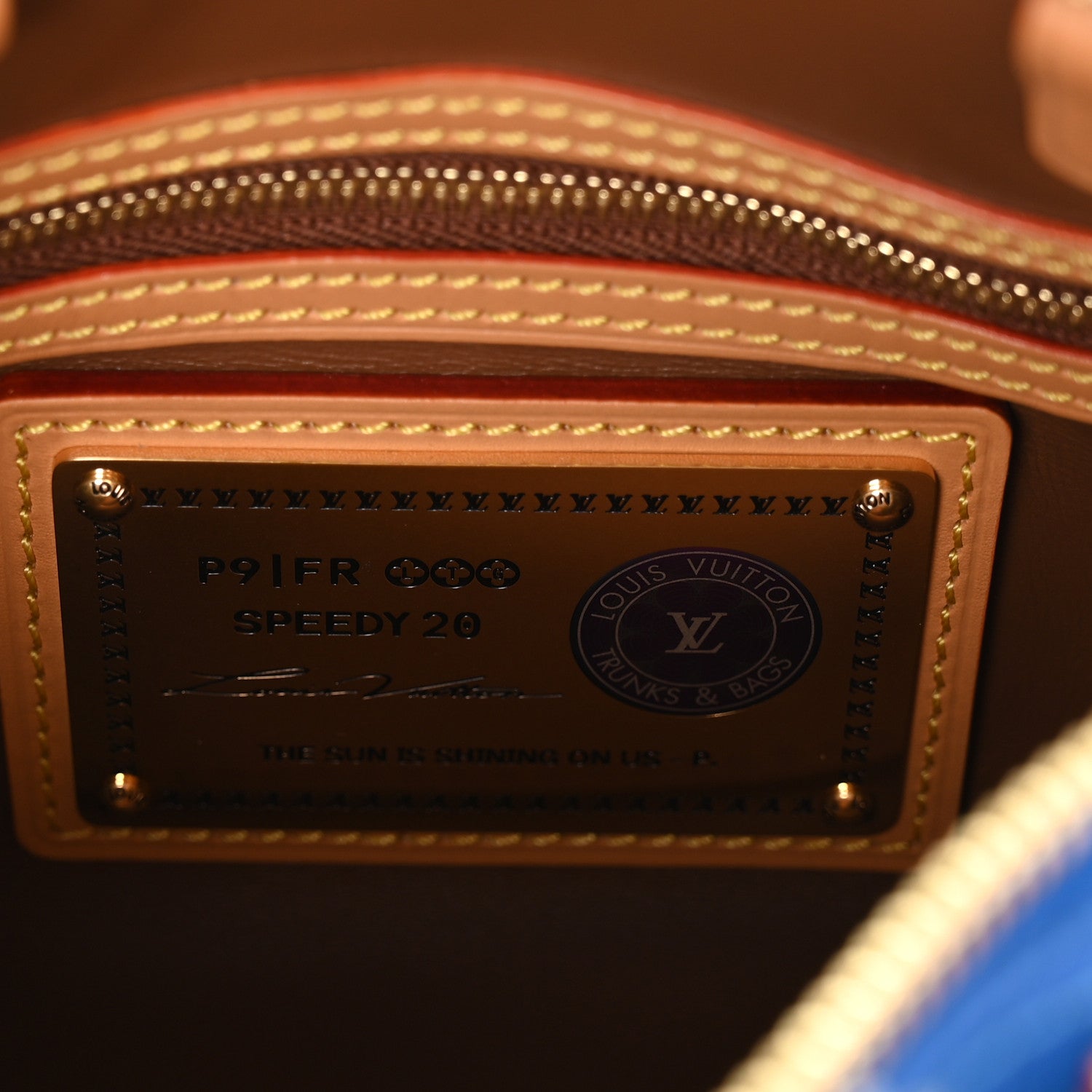 Louis Vuitton Calfskin Monogram Speedy P9 Bandouliere 20 Blue