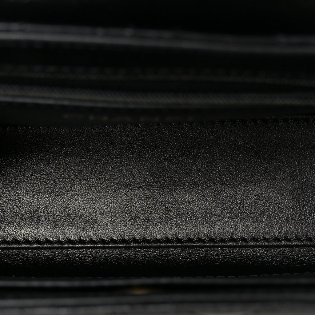 Chanel Shiny Aged Calfskin Quilted Nano Kelly Shopper Black