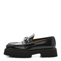 Gucci Cordovan Lux Womens Horsebit 45mm Platform Loafers 39.5 Black