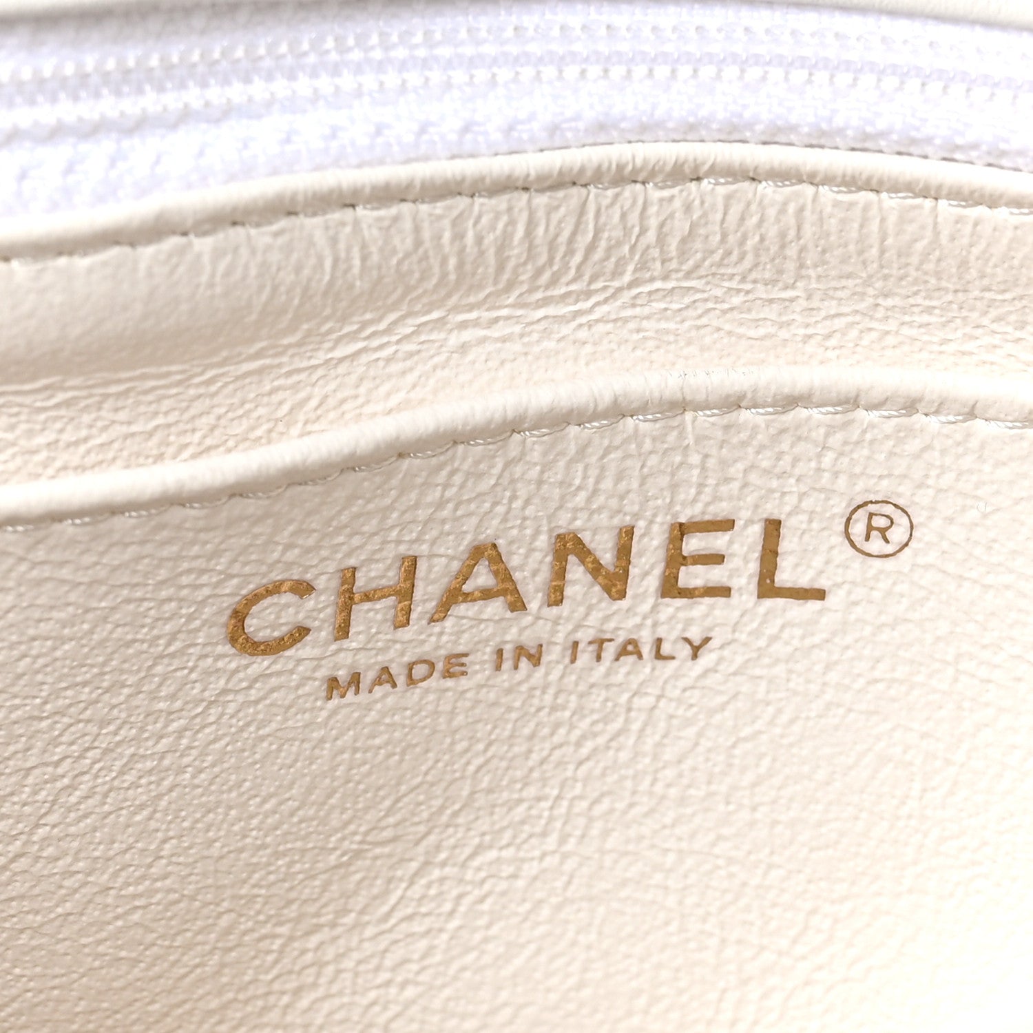 Chanel Patent Quilted Mini Square Flap White
