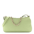 Gucci GG Grainy Calfskin Emblem Super Mini Shoulder Bag Sage Leaf