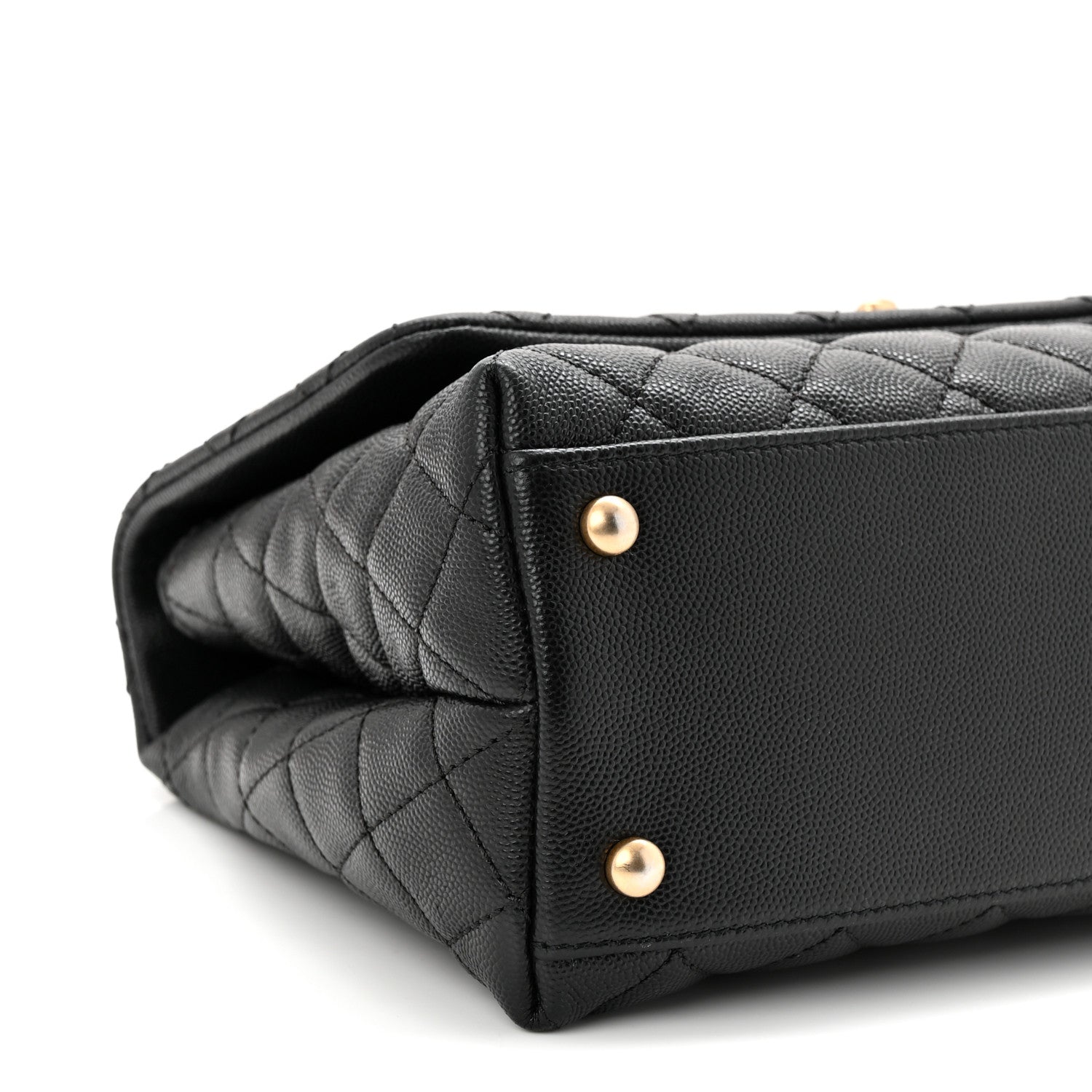 Chanel Caviar Lizard Embossed Quilted Small Coco Handle Flap Black