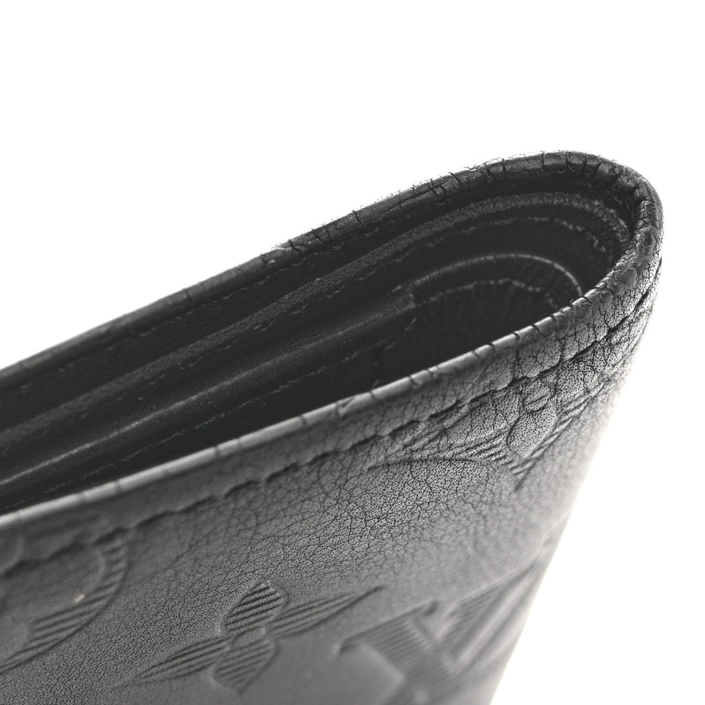Louis Vuitton Calfskin Monogram Shadow Multiple Wallet Black