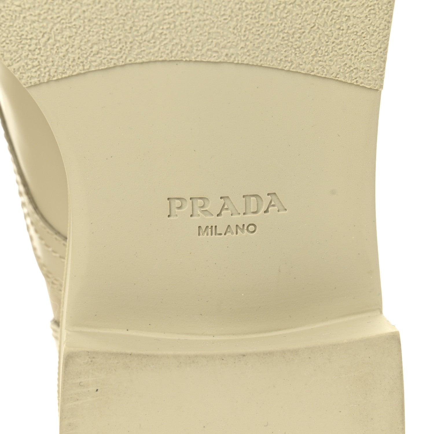 Prada Spazzolato Re-Nylon Metal Triangle Logo Womens 50mm Combat Boots 39 Deserto