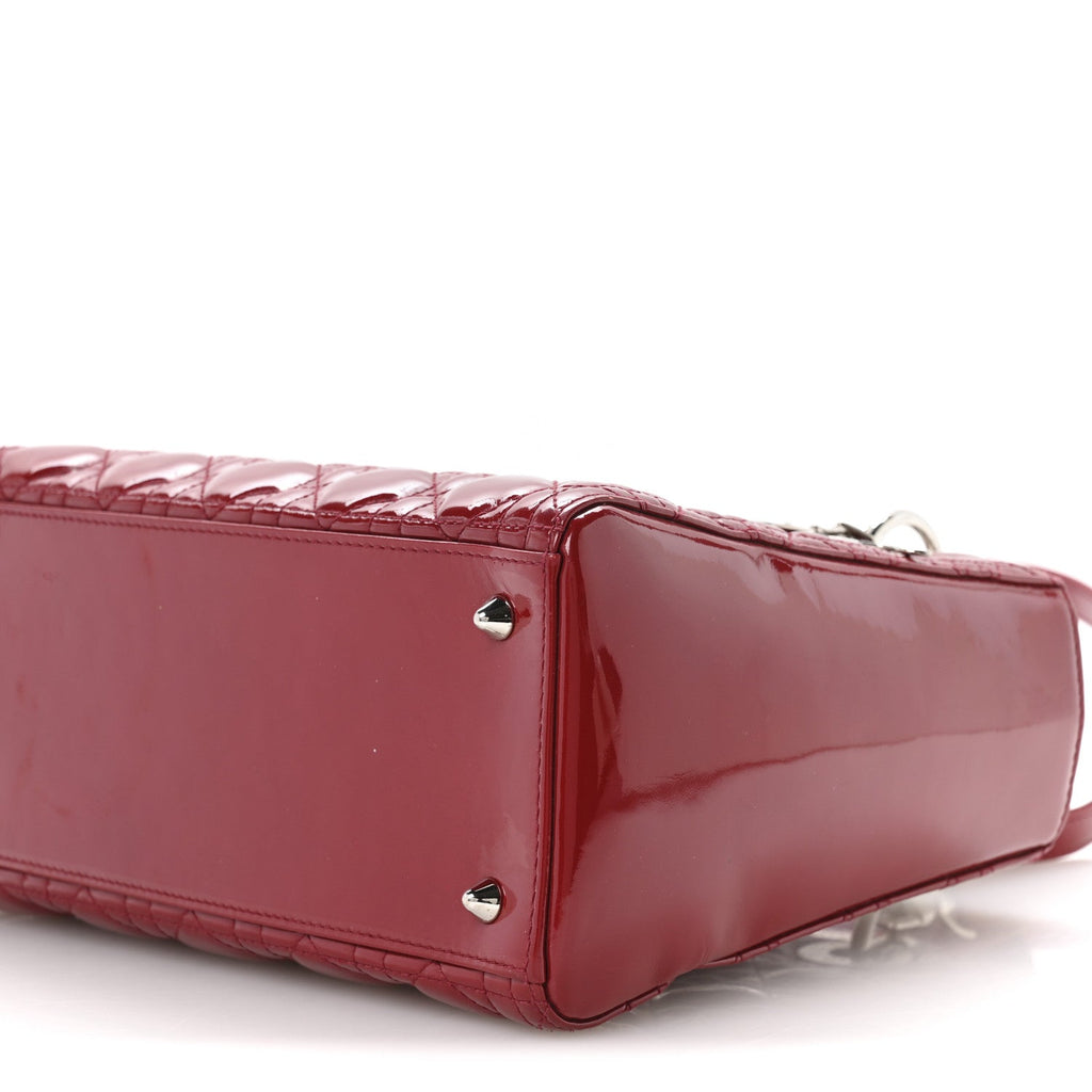 Christian Dior Patent Cannage Medium Lady Dior Red