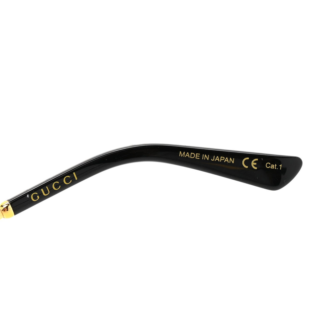 Gucci Metal Round Frame GG0595S Sunglasses Gold Black Red