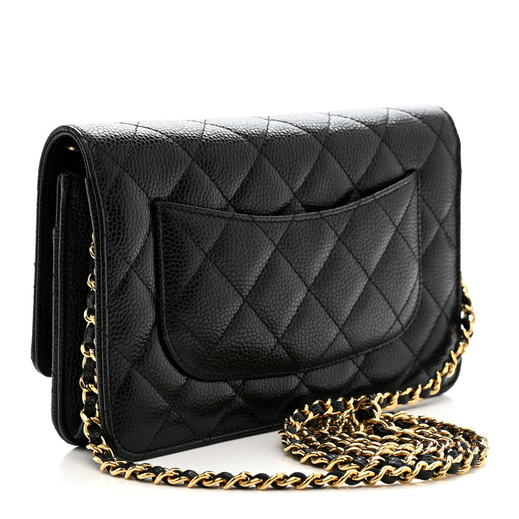 Chanel Caviar Quilted Wallet on Chain WOC Black