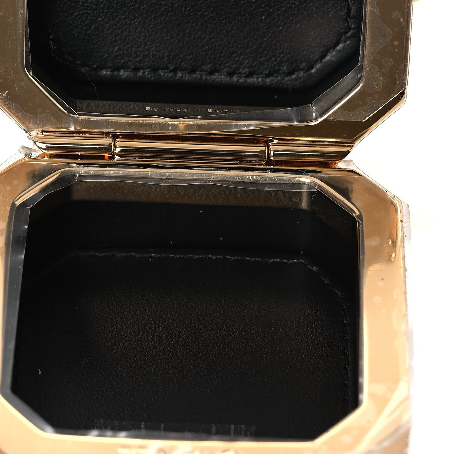 Chanel Shiny Crumpled Calfskin Minaudiere Clutch With Chain Black