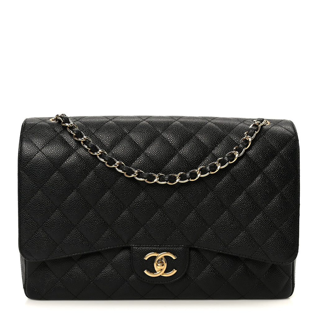 Chanel Caviar Quilted Maxi Double Flap Black