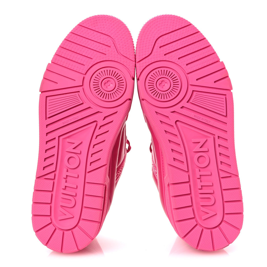 Louis Vuitton Calfskin Womens LV Trainer Sneakers 37 Hot Pink