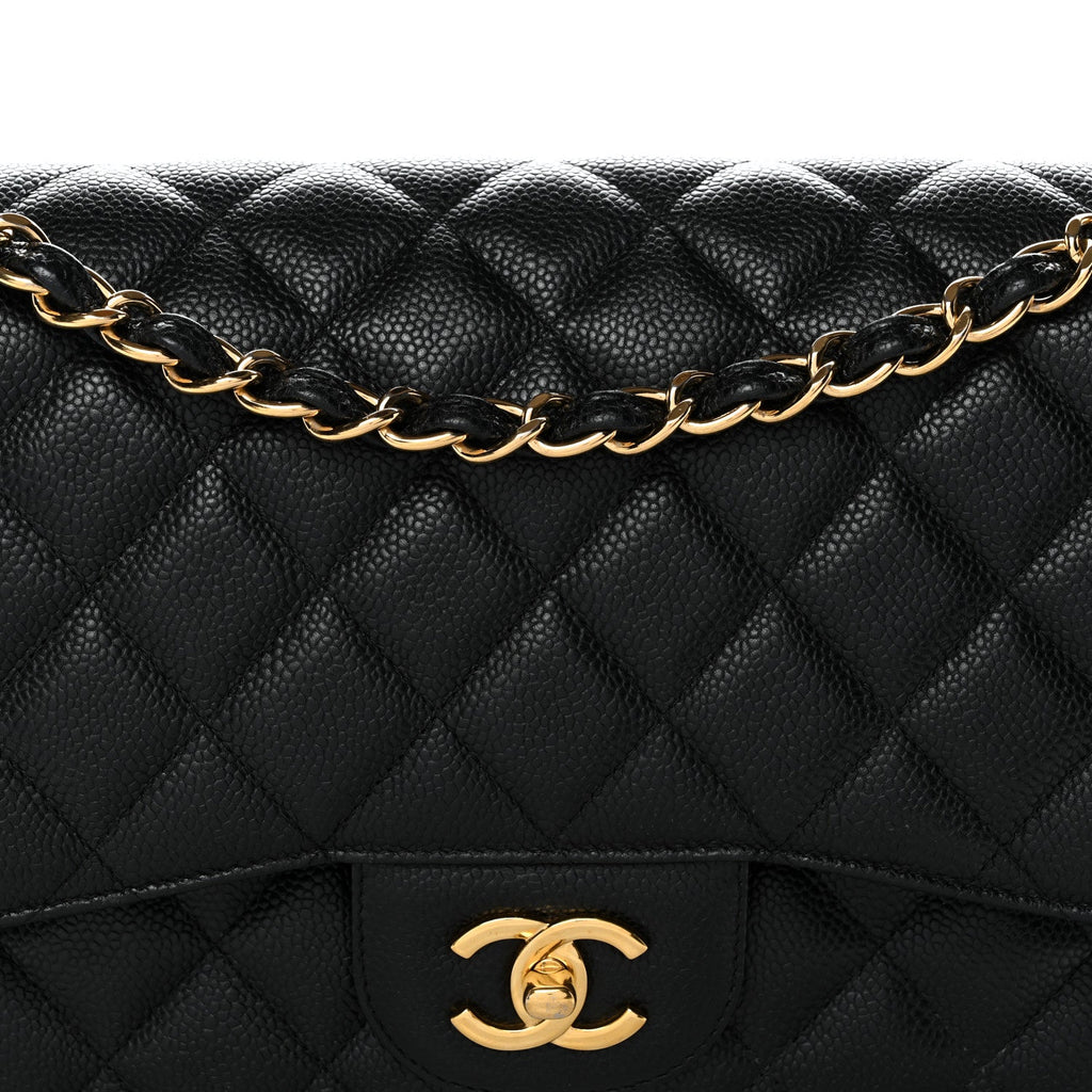 Chanel Caviar Quilted Jumbo Double Flap Black