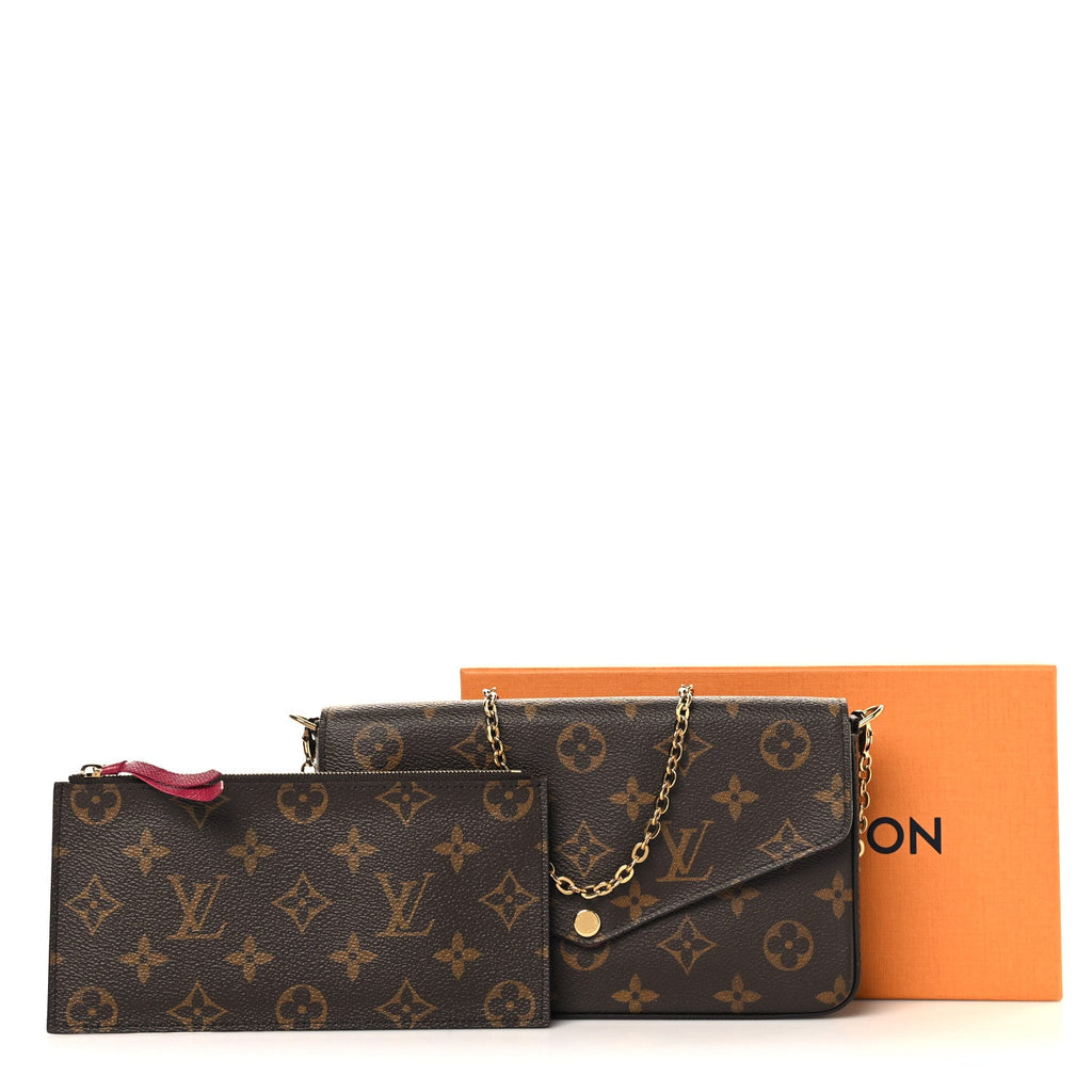 Louis Vuitton Monogram Pochette Felicie Chain Wallet Fuchsia