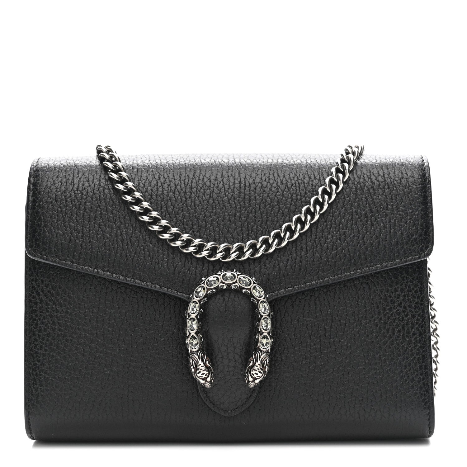 Gucci Calfskin Mini Dionysus Chain Wallet Black