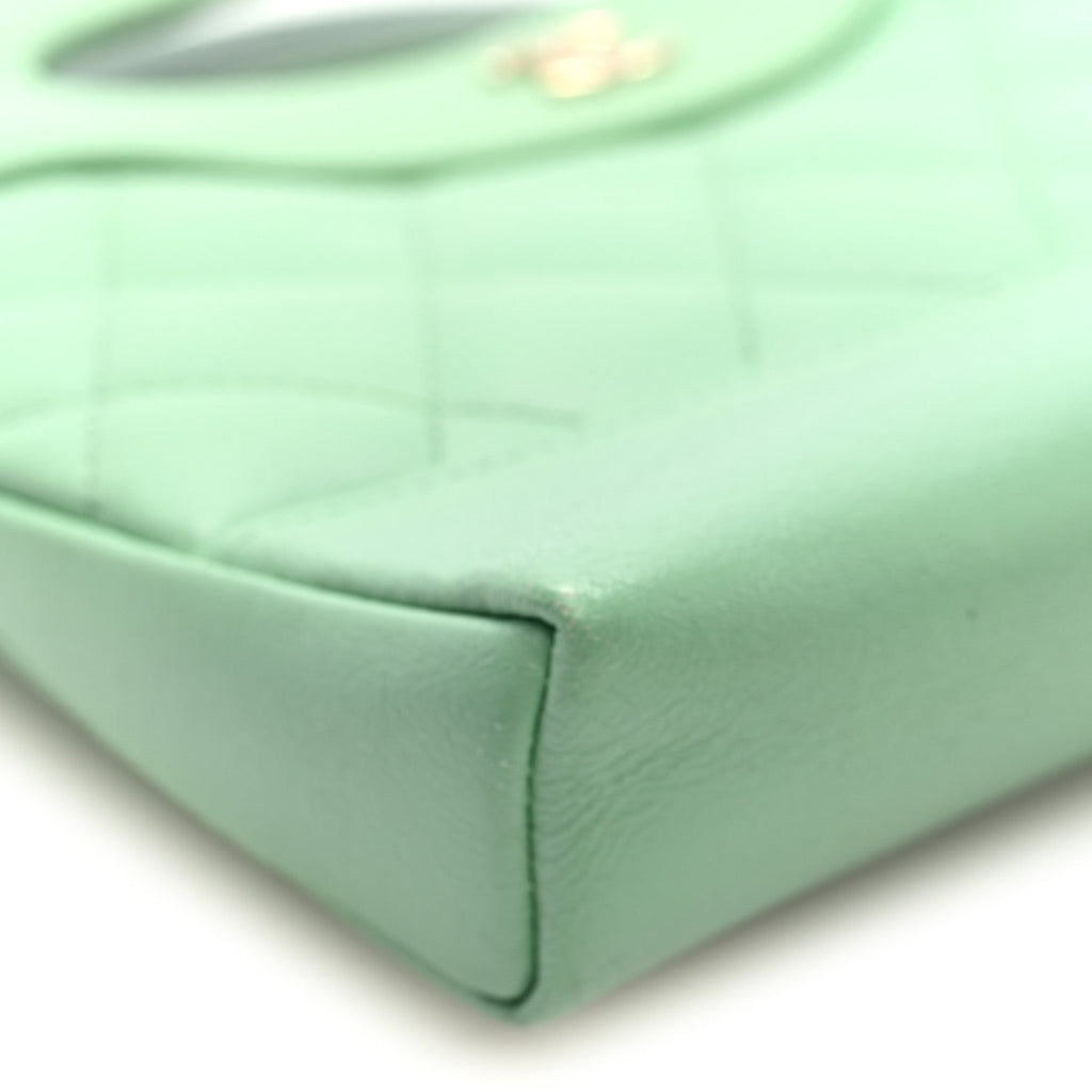 Chanel Shiny Lambskin Quilted Nano 31 Shopping Bag Green