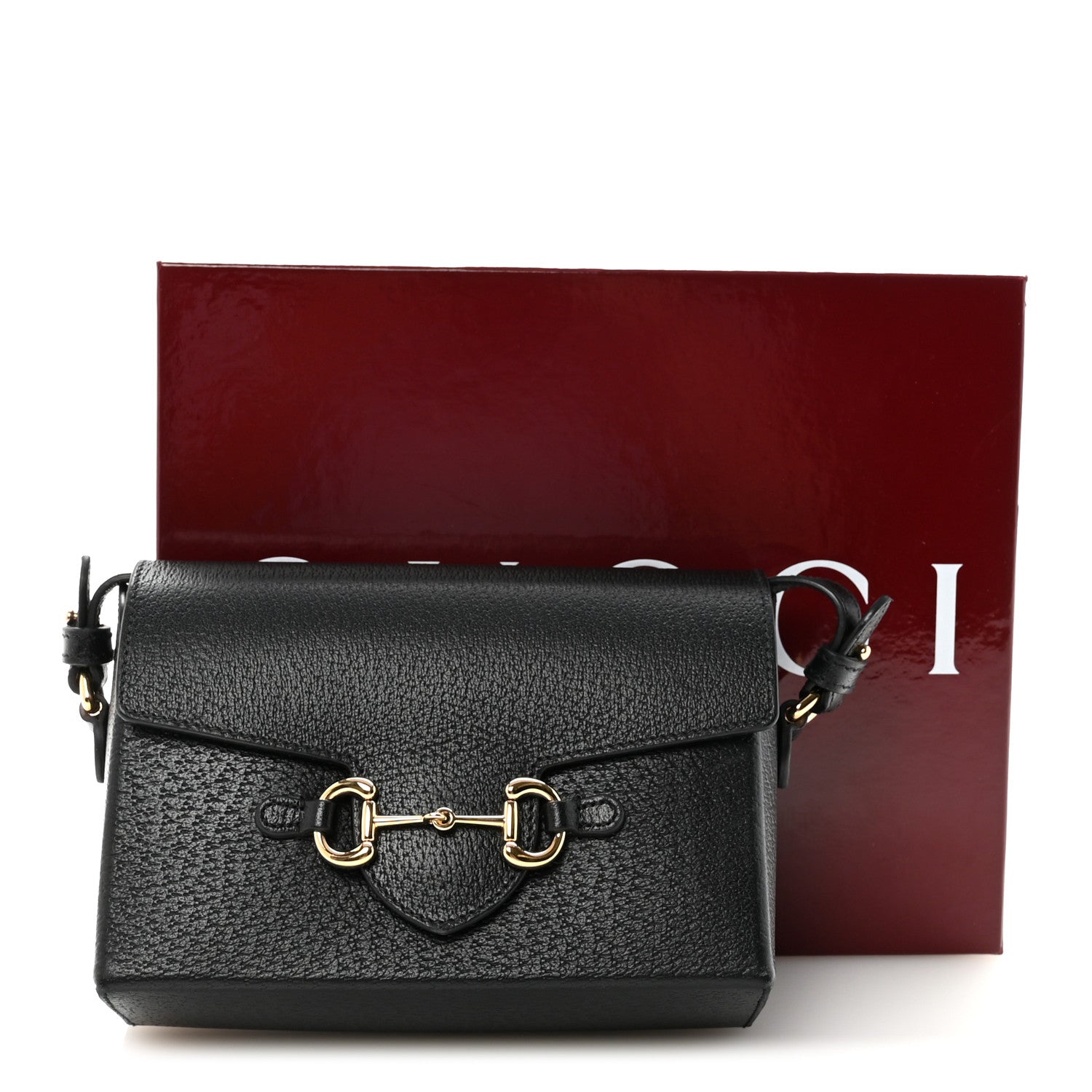 Gucci Calfskin Horsebit 1955 Shoulder Bag Black