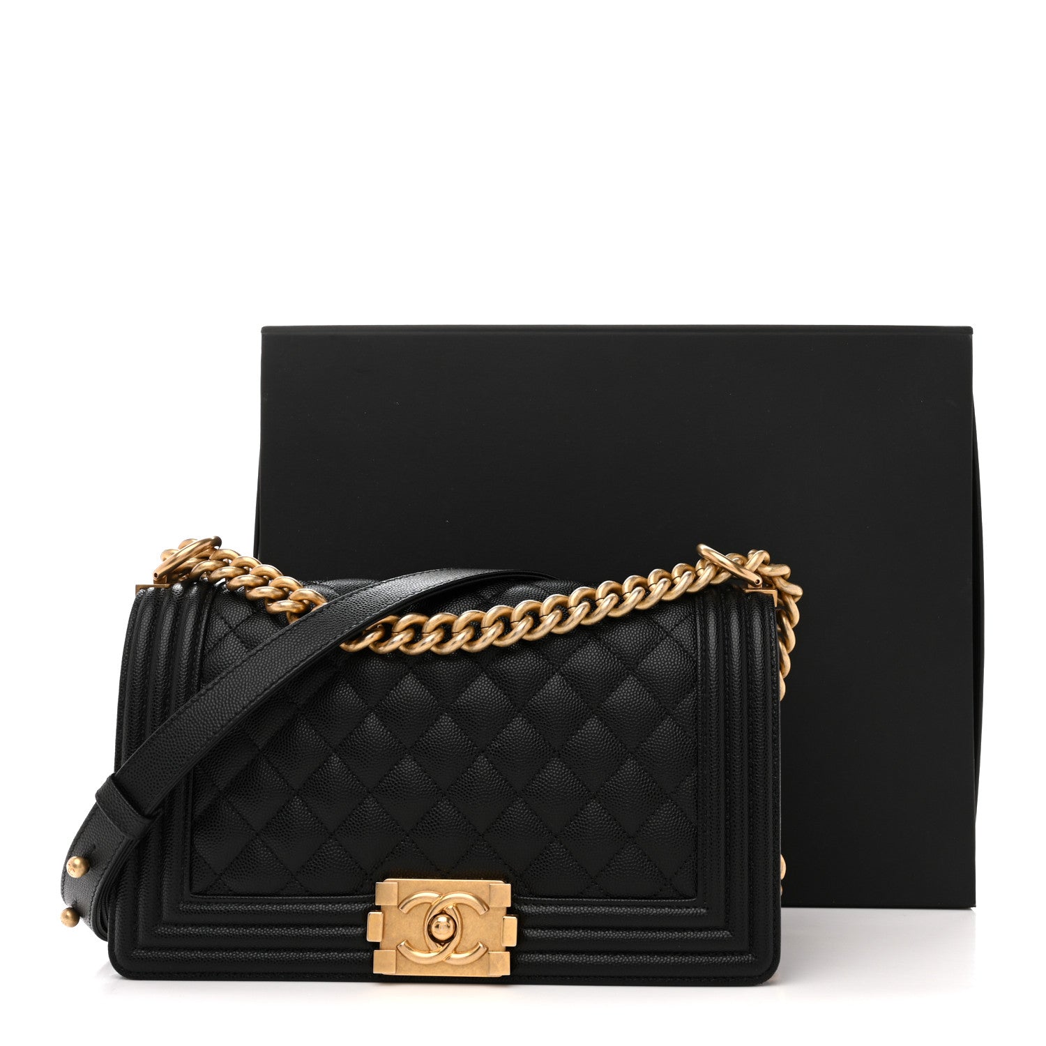 Chanel Caviar Quilted Medium Boy Flap Black