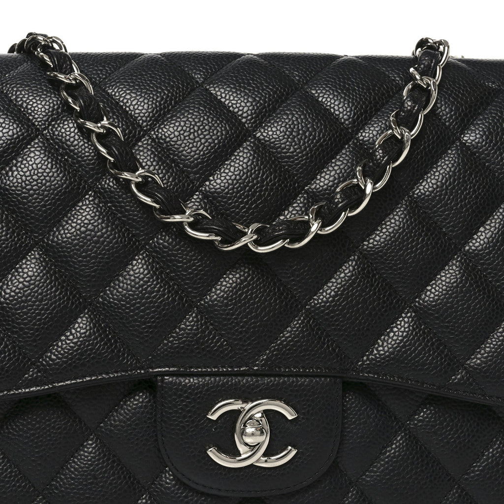 Chanel Caviar Quilted Jumbo Single Flap Black