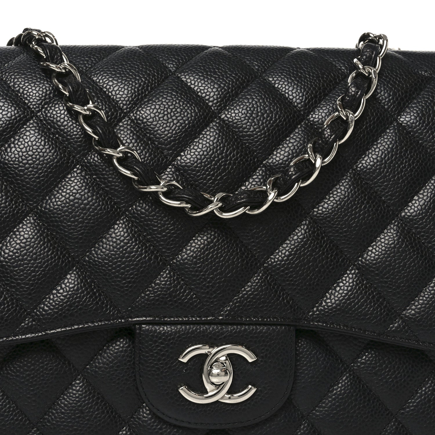 Chanel Caviar Quilted Jumbo Single Flap Black