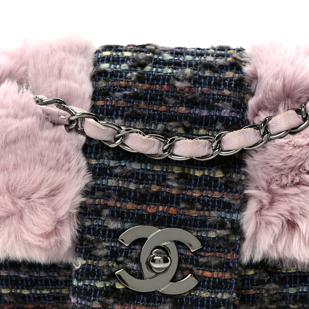 Chanel Rabbit Fur Tweed Small Fantasy Flap Lilac