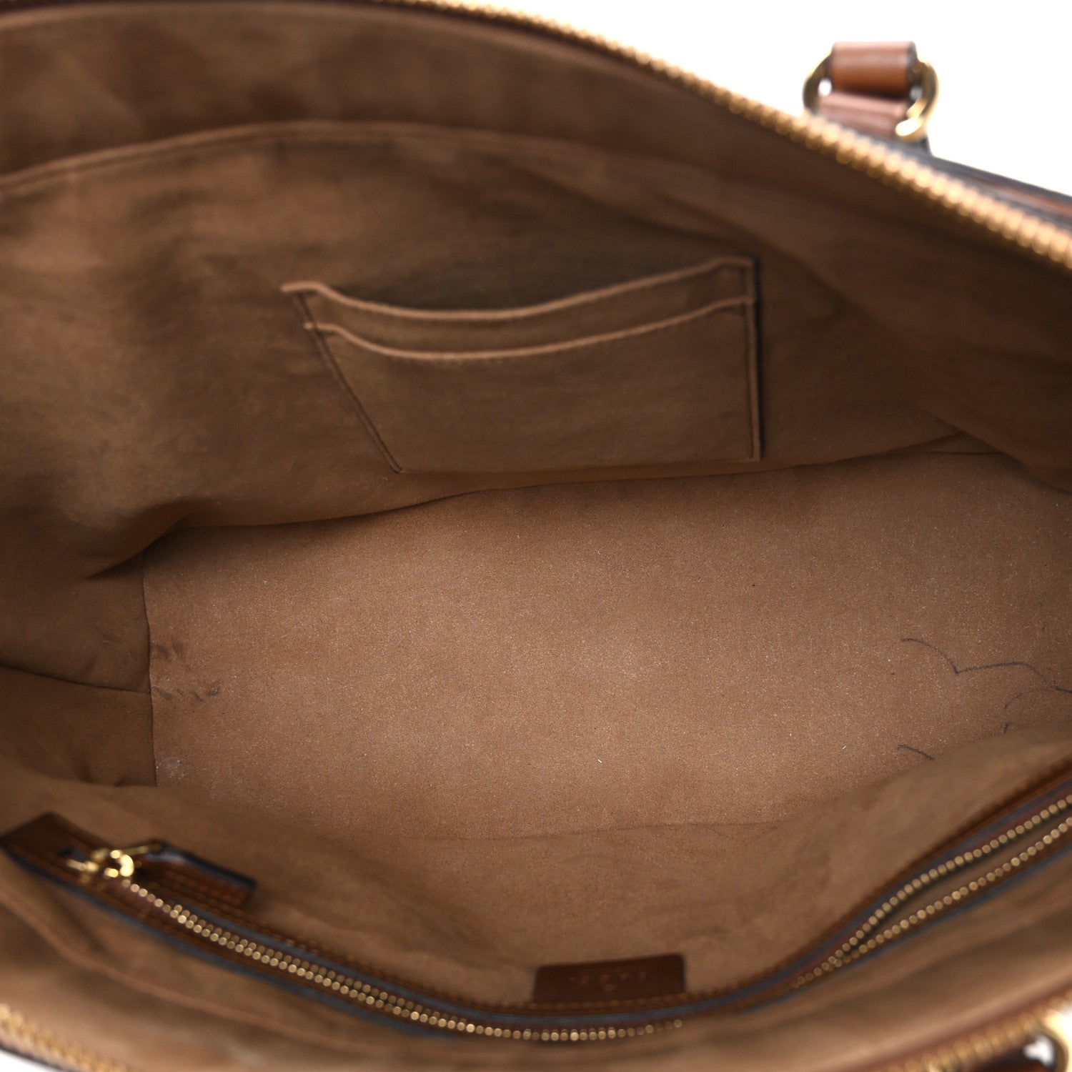 Gucci GG Supreme Monogram Medium Zippered Bucket Tote Beige Tuscany