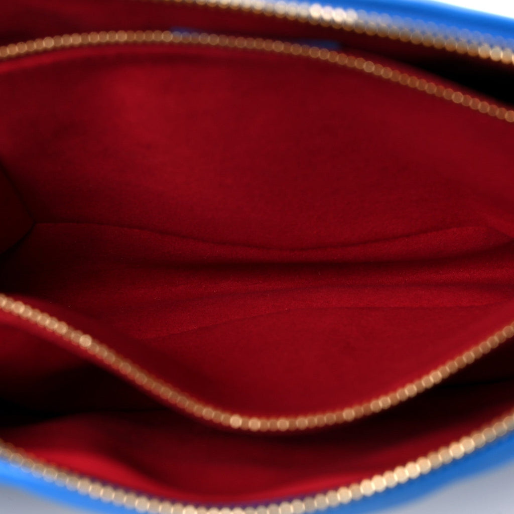 Louis Vuitton Lambskin Embossed Monogram Vuittamins Coussin PM Blue Red