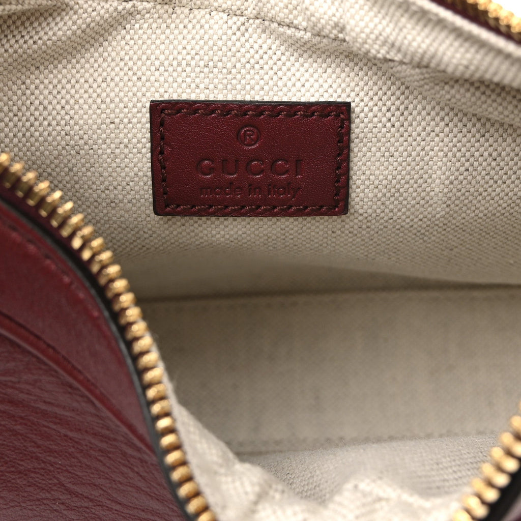 Gucci Aria Calfskin Web Small Attache Shoulder Bag Rosso Ancora
