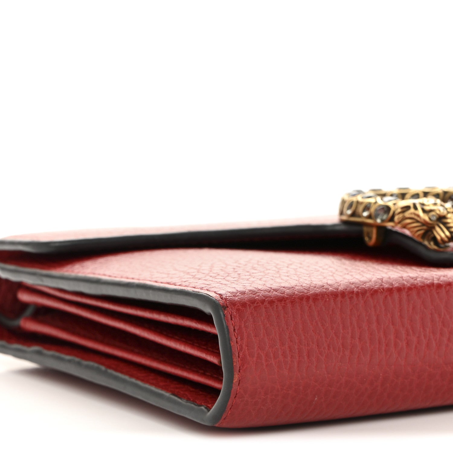 Gucci Calfskin Mini Dionysus Chain Wallet Hibiscus Red
