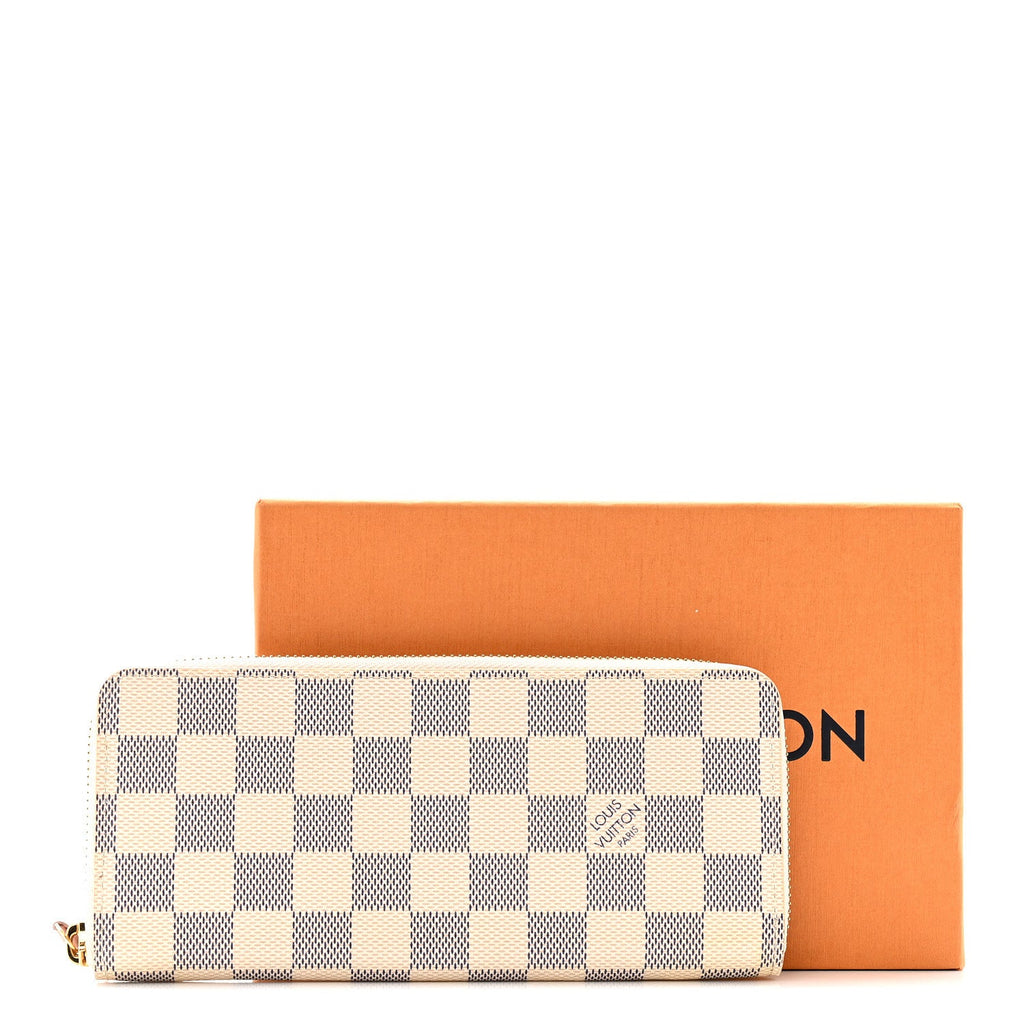 Louis Vuitton Damier Azur Clemence Wallet Rose Ballerine