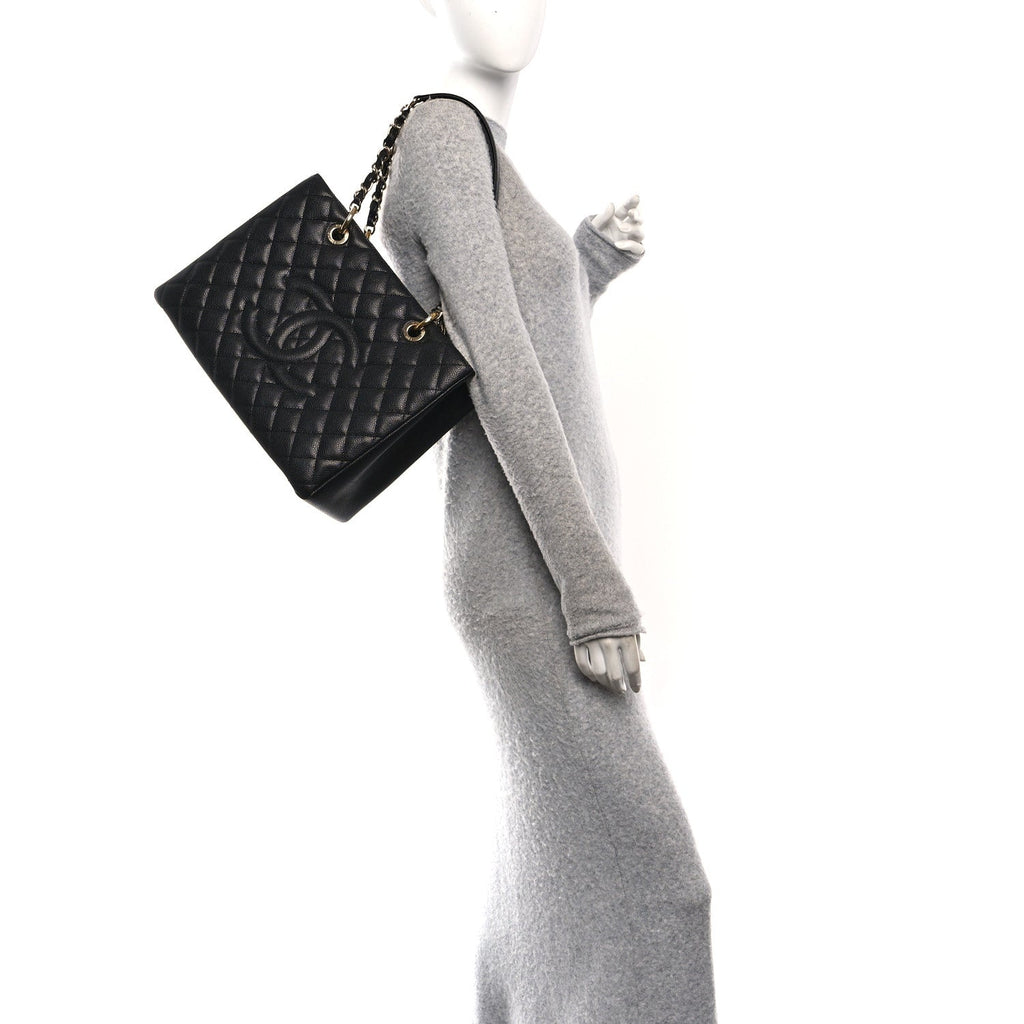 Chanel Caviar Quilted Grand Shopping Tote GST Black