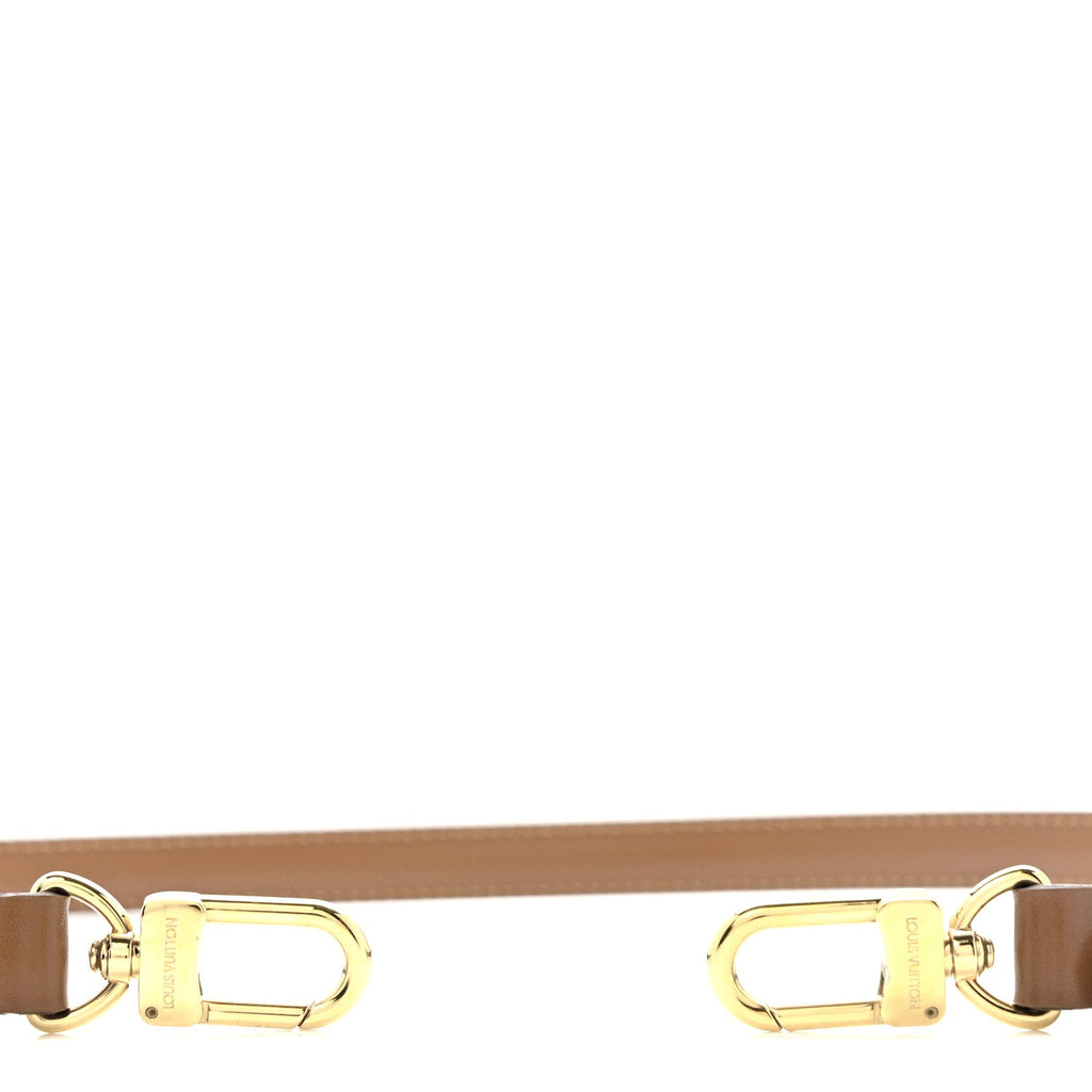Louis Vuitton Calfskin 16mm Adjustable Shoulder Strap Brown Brown