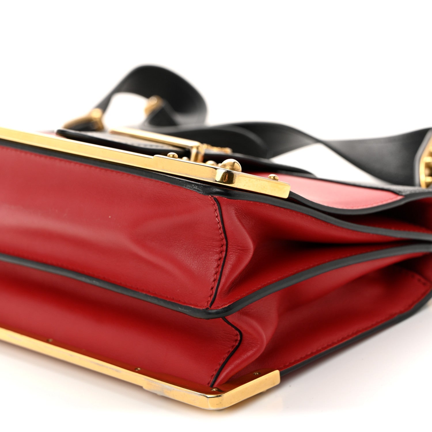 Prada City Calfskin Saffiano Cahier Bag Fuoco Black