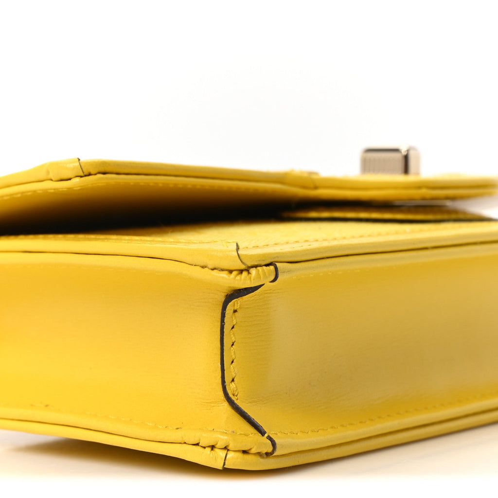 Gucci GG Monogram Scratch Lux Calfskin Mini Luce Shoulder Bag Yellow