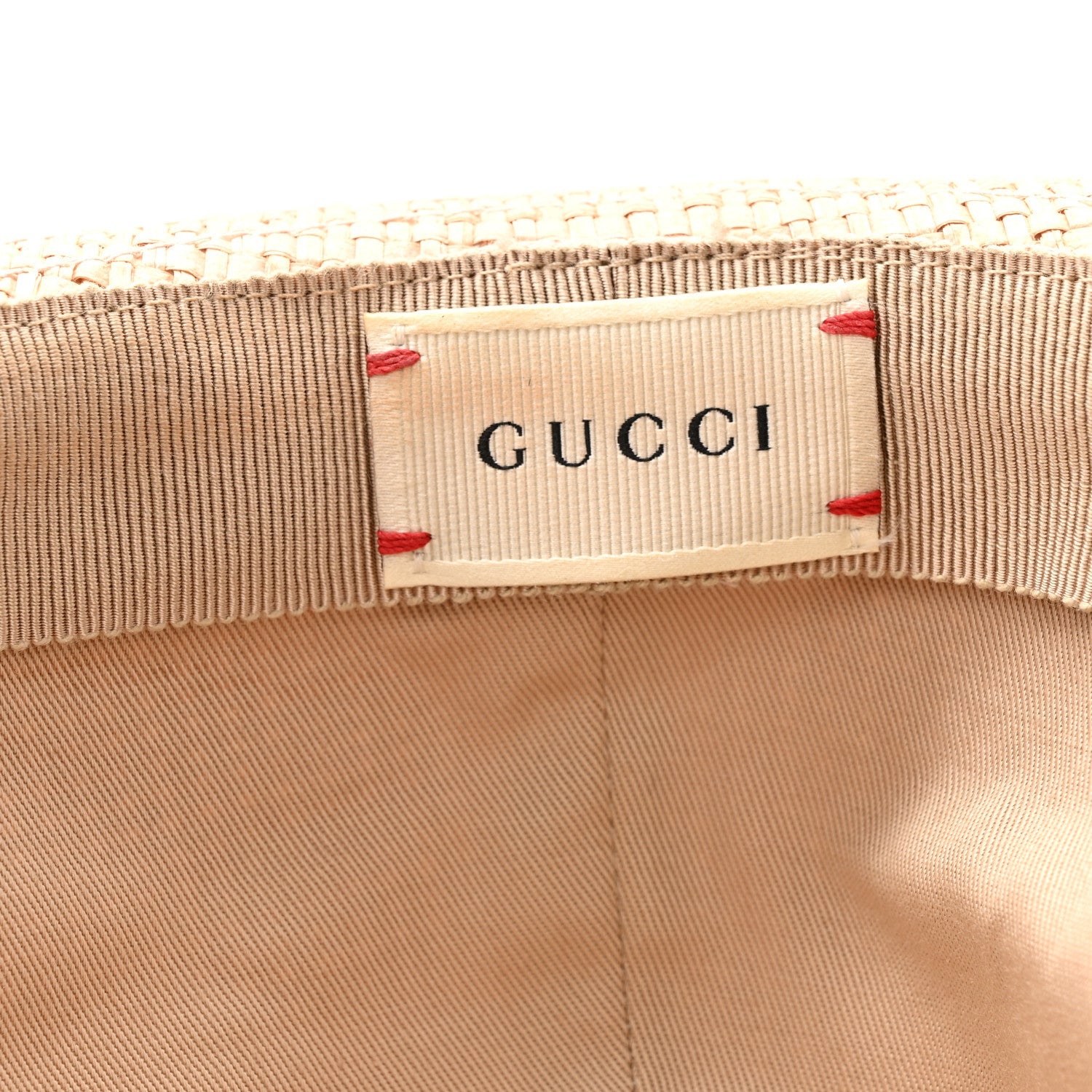 Gucci Straw Grosgrain Wide Brim Hat L Black