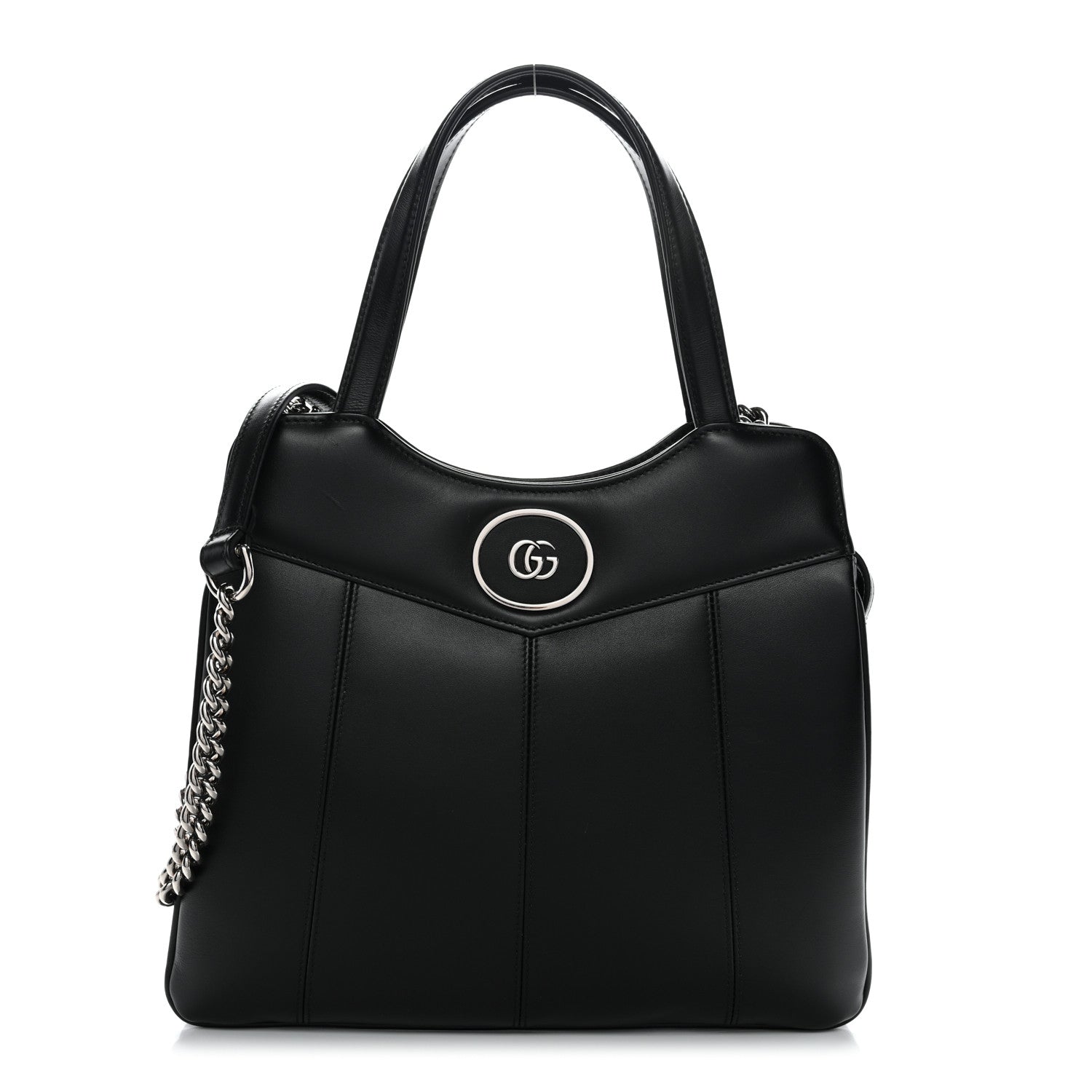 Gucci Calfskin Petite GG Small Tote Bag Black
