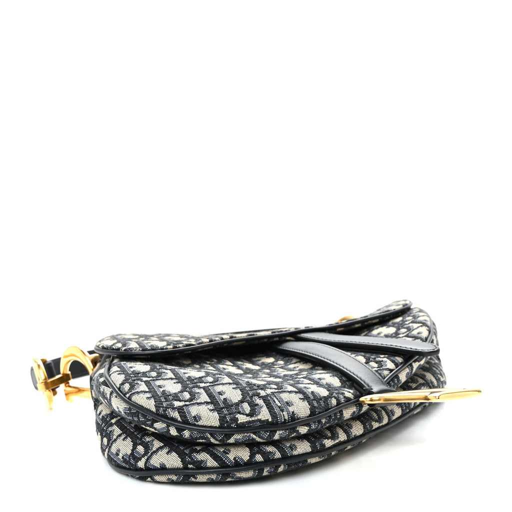 Christian Dior Oblique Saddle Bag Blue