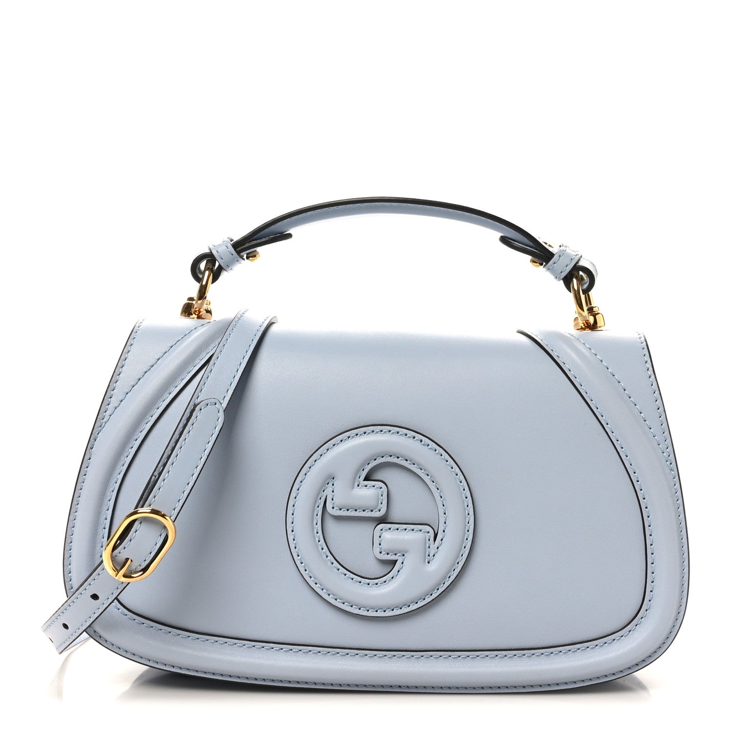 Gucci Roxy Calfskin Medium Blondie Top Handle Bag Cloudy Blue