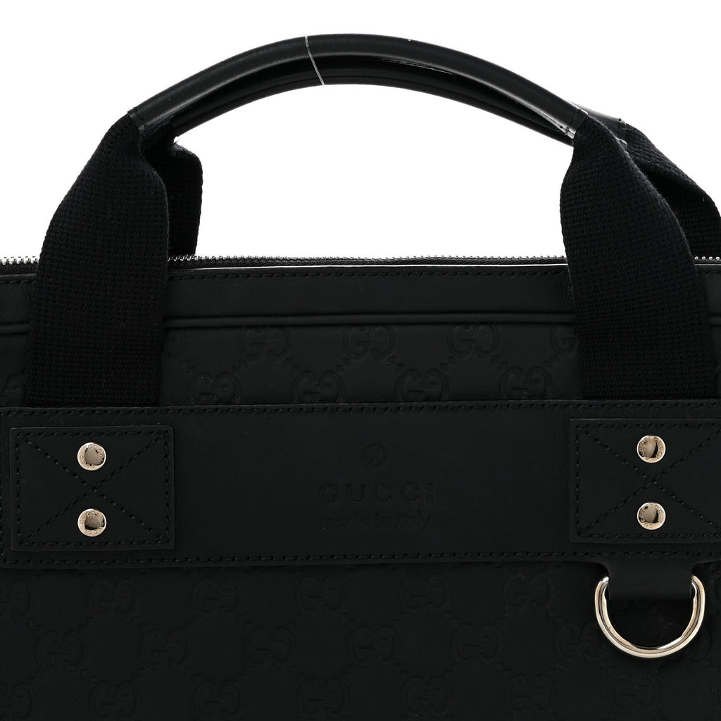 Gucci Rubber Guccissima Laptop Briefcase Black