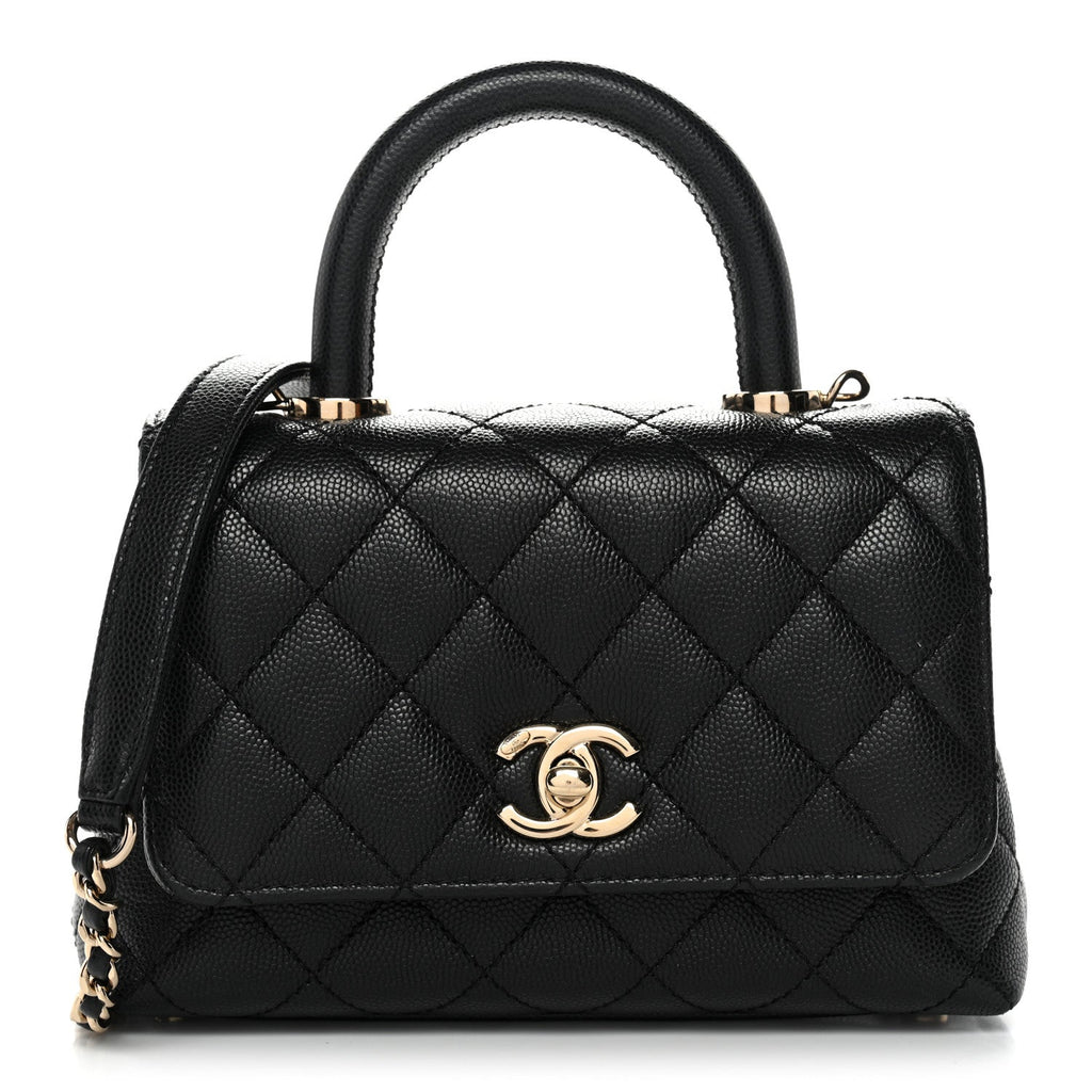 Chanel Caviar Quilted Extra Mini Coco Handle Flap Black