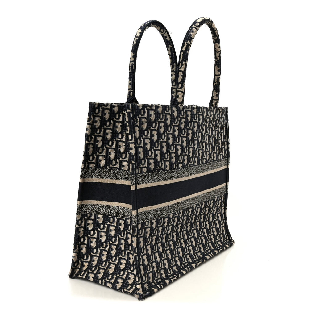 Christian Dior Oblique Large Book Tote Blue Multicolor