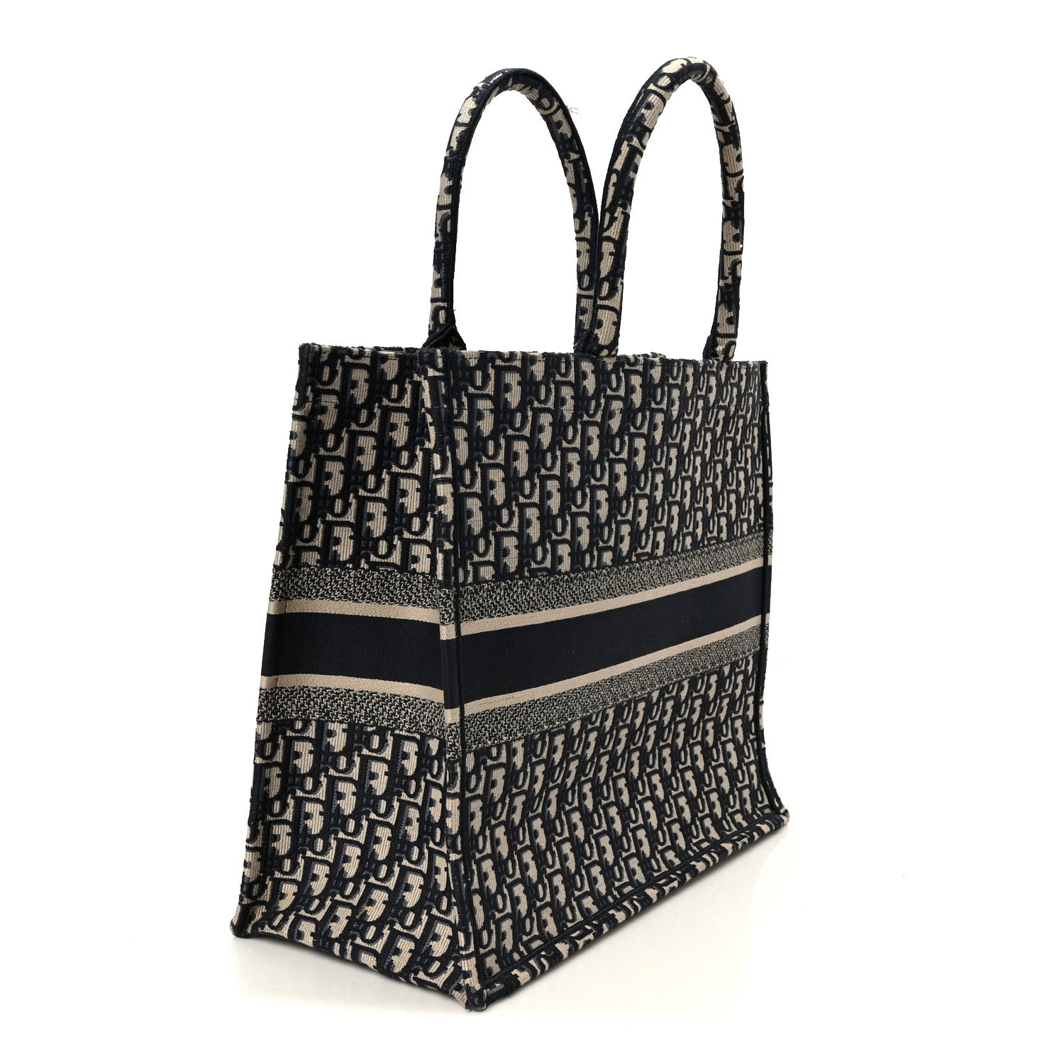 Christian Dior Oblique Large Book Tote Blue Multicolor